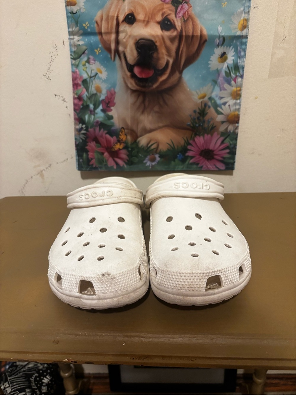 CROCS Kids White Classic Clog Slip-On Sandal 8-10